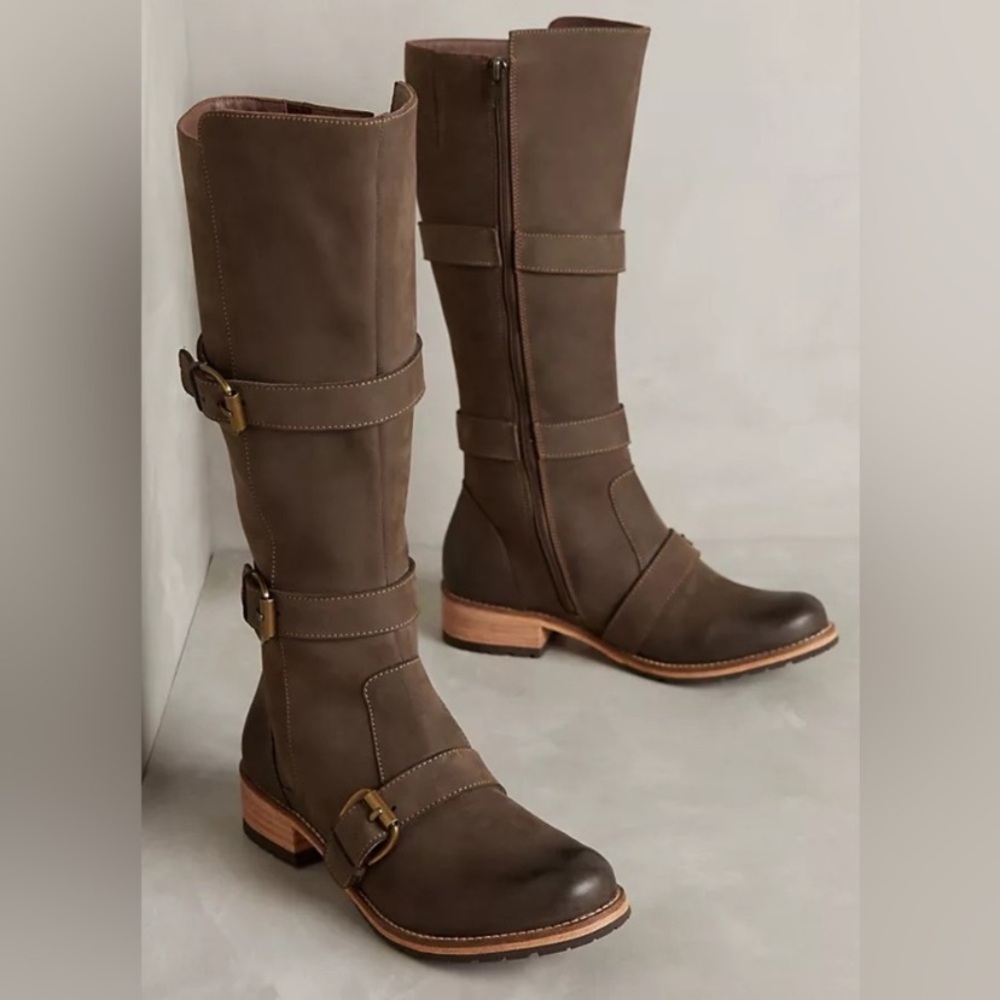 Anthro Fortress of Inca Leather Buckle Boots